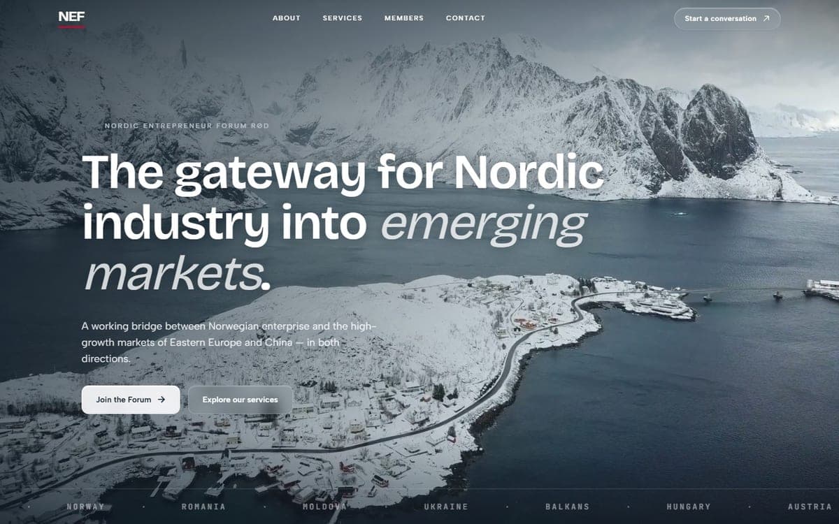 Screenshot of nefrod.no — Nordic Entrepreneur Forum Rød